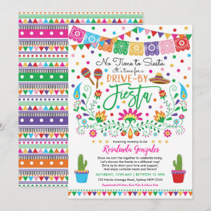 Nacho gemiddelde Fiesta rijden door Baby shower Kaart