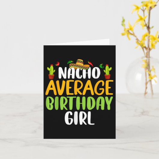 Nacho Gemiddelde geboorte meisje Cinco de Mayo Mat Kaart (Gele Bloem)