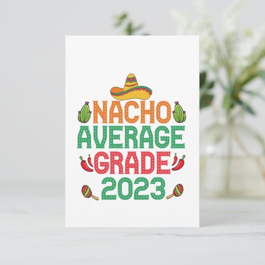 Nacho Gemiddelde graad 2023 Hoogste Afstuderen Cad Bedankkaart (Staand voorkant)