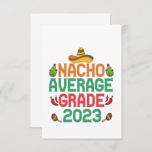 Nacho Gemiddelde graad 2023 Hoogste Afstuderen Cad Bedankkaart (Voorkant / Achterkant)