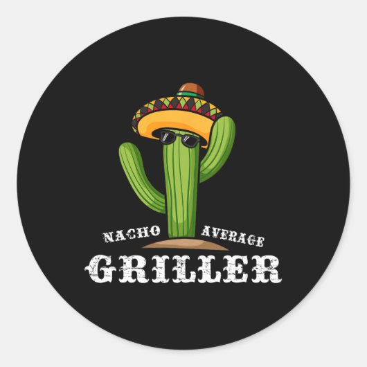 Nacho gemiddelde griller - BBQ Ronde Sticker (Voorkant)
