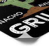 Nacho Gemiddelde Griller Cactus BBQ Grill Humor Poster (Hoek)