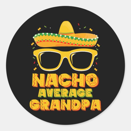 Nacho Gemiddelde grootpa Cinco de Mayo Familie Ronde Sticker (Voorkant)