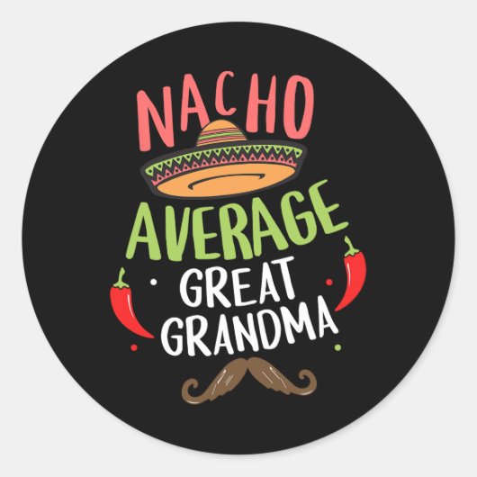 Nacho Gemiddelde Grote Oma Mexicaanse snor Cinco Ronde Sticker (Voorkant)