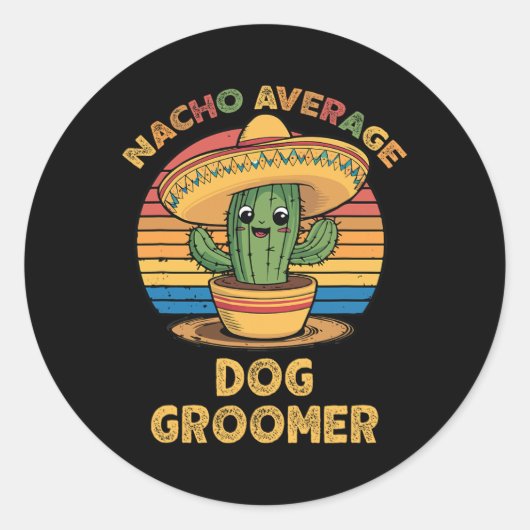 Nacho Gemiddelde Hond Groomer Mexicaanse Cinco de Ronde Sticker (Voorkant)