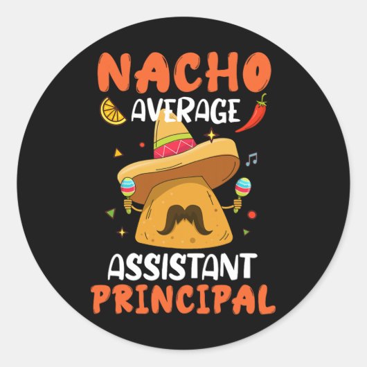 Nacho Gemiddelde Instant Principal Mexicaanse Cinc Ronde Sticker (Voorkant)