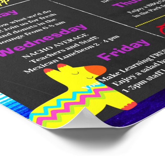 Nacho Gemiddelde Leraar Waardering Week sjabloon Poster (Hoek)