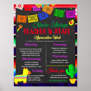 Nacho Gemiddelde Leraar Waardering Week sjabloon Poster