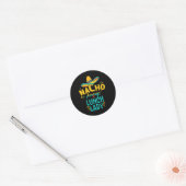 Nacho Gemiddelde Lunch Lady Chapeau Cinco de Mayo Ronde Sticker (Envelop)