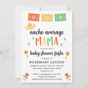 Nacho Gemiddelde Mama Fiesta Baby shower Invitatio Kaart