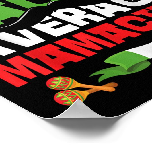 Nacho Gemiddelde Mamacita Funny Cinco De Mayo Mexi Poster (Hoek)