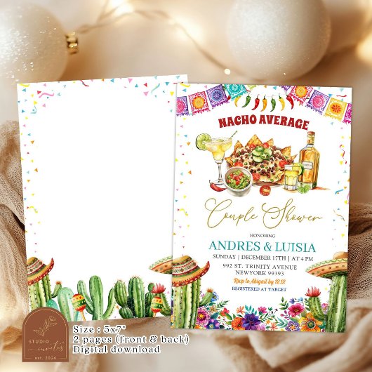 Nacho Gemiddelde Margaritas Bloemen Paar Douche Kaart