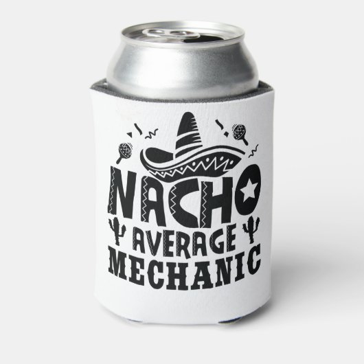 Nacho Gemiddelde Mechanische Funny Auto Repairman  Blikjeskoeler (Blikje Achterkant)