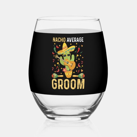 Nacho Gemiddelde Mexicaanse gepensioneerde Cinco d Wijnglas Zonder Voet (Voorkant)