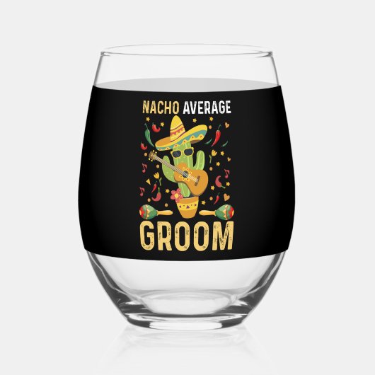 Nacho Gemiddelde Mexicaanse gepensioneerde Cinco d Wijnglas Zonder Voet (Achterkant)