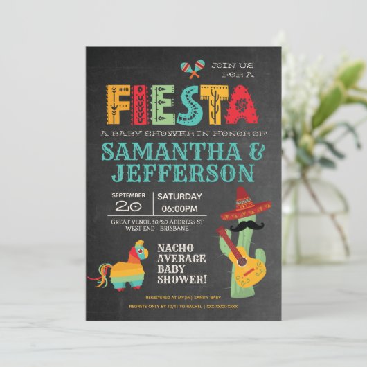 Nacho Gemiddelde Mexicaanse Neutrale Shower Uitnod Kaart (Staand voorkant)
