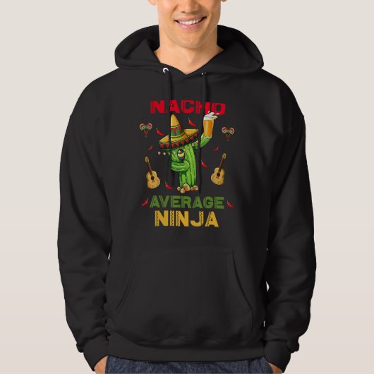 Nacho Gemiddelde Ninja Gnome Cinco de Mayo Mexican Hoodie (Voorkant)