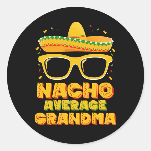 Nacho Gemiddelde Oma Cinco De Mayo Familie Ronde Sticker (Voorkant)