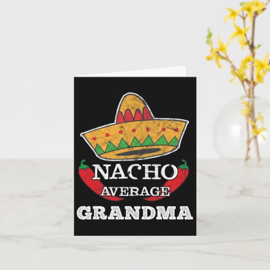 Nacho Gemiddelde Oma Grappig Cinco De Mayo T-shirt Kaart (Gele Bloem)