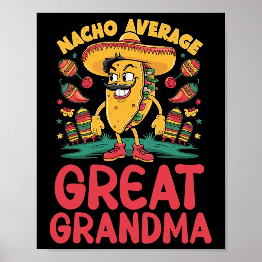 Nacho Gemiddelde Oma Mexicaanse Matching Cinco Poster (Voorkant)