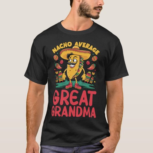 Nacho Gemiddelde Oma Mexicaanse Matching Cinco T-shirt (Voorkant)