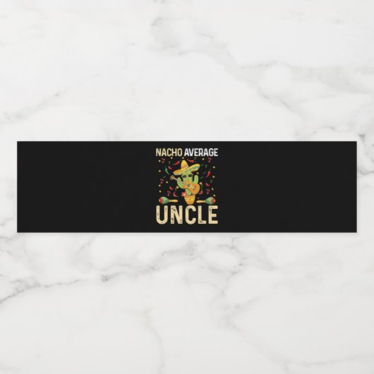 Nacho Gemiddelde oom Cinco De Mayo Mexican Sombrer Waterfles Etiket (Enkel label)