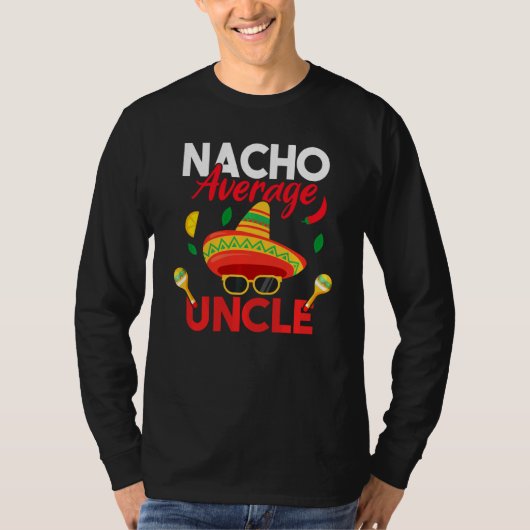 Nacho Gemiddelde oom Funny Mustache Face Sombrero T-shirt (Voorkant)