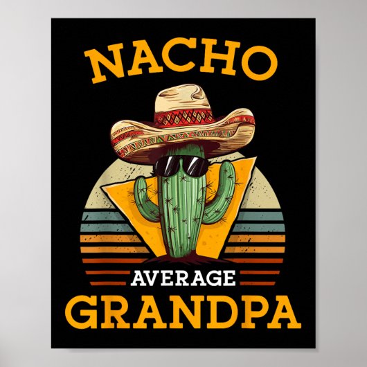 Nacho Gemiddelde Opa Grappig Mexicaanse Papa Retro Poster (Voorkant)
