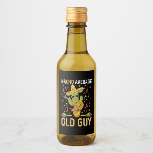 Nacho Gemiddelde Oude Man Humor Zegt Oude Man Wijn Etiket (Voorkant)