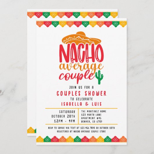 Nacho Gemiddelde paar Douche Foto Kaart (Voorkant / Achterkant)