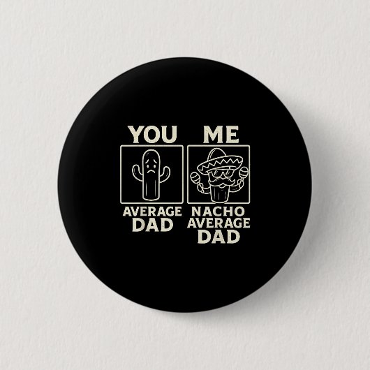 Nacho gemiddelde papa leuk cactus sombrero ontwerp ronde button 5,7 cm (Voorkant)
