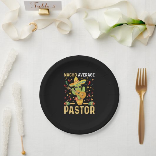 Nacho Gemiddelde Pastor Religieus Leider Cinco De Papieren Bordje (Huwelijk)