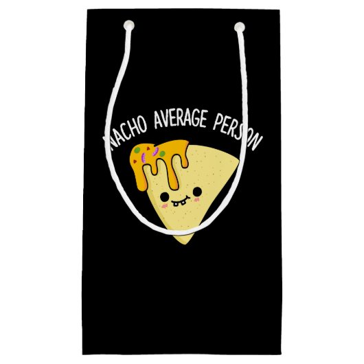 Nacho Gemiddelde Persoon Funny Food Pun Dark BG Klein Cadeauzakje (Voorkant)