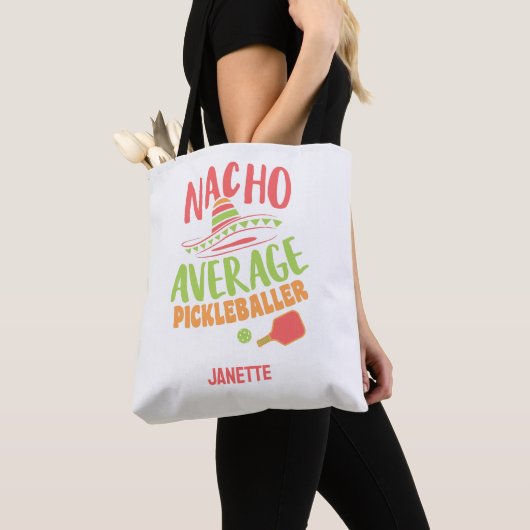 Nacho Gemiddelde Pickleballer Grappige Pickleball Tote Bag (Dichtbij)