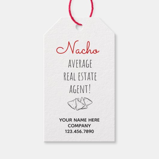Nacho Gemiddelde Real Estate Agent Cadeaulabel (Voorkant)
