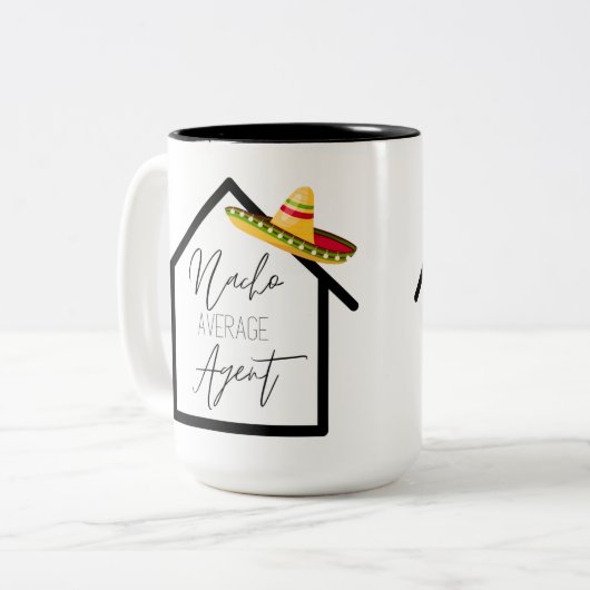 Nacho Gemiddelde Real Estate Agent Tweekleurige Koffiemok (Voorkant links)