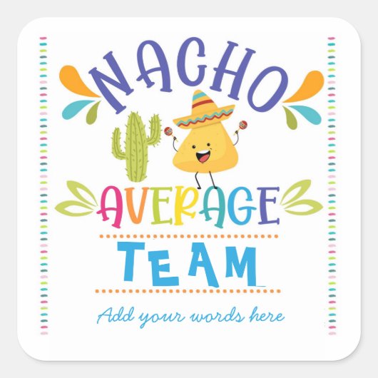 Nacho gemiddelde team sticker (Voorkant)