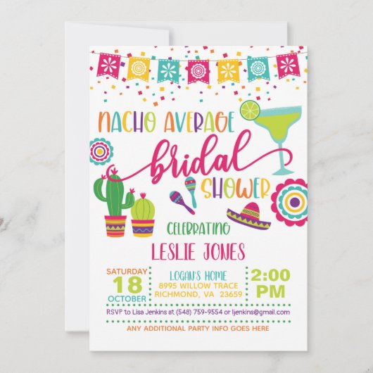 Nacho Gemiddelde Uitnodiging van de Bridal - WH (Voorkant)