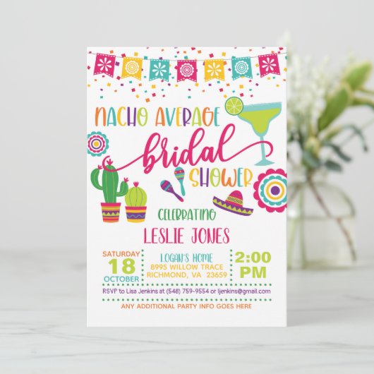 Nacho Gemiddelde Uitnodiging van de Bridal - WH (Staand voorkant)