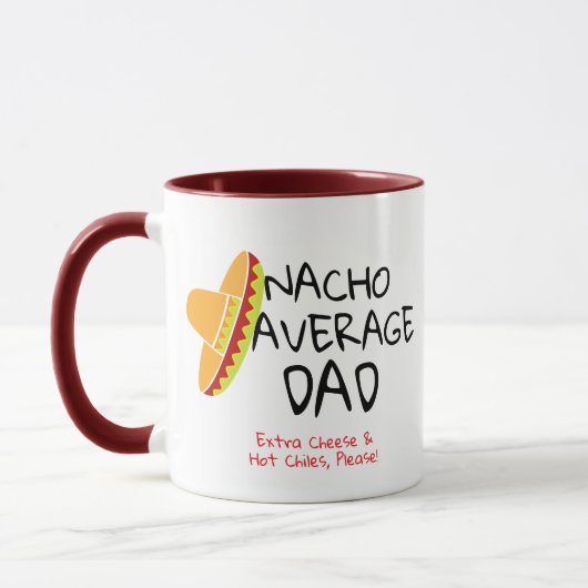 Nacho Gemiddelde Vader Grappen Pun Funny Coffee Mo Mok (Links)