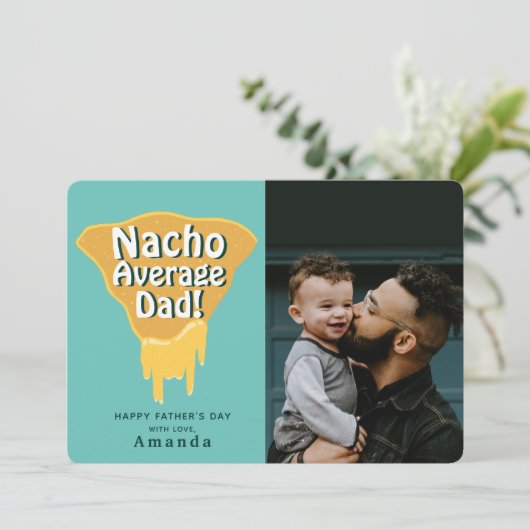 Nacho gemiddelde vader Vaderdag fotokaart Kaart (Staand voorkant)
