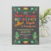 Nacho Gemiddelde Verjaardagsfeest Uitnodiging met  (Staand voorkant)