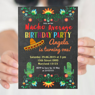 Nacho Gemiddelde Verjaardagsfeest Uitnodiging met 