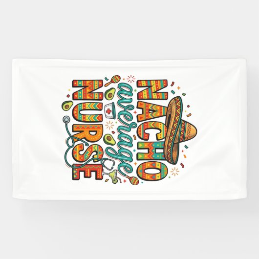 Nacho Gemiddelde Verpleegster Fiesta Vector Shirt Spandoek (Horizontaal)
