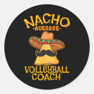 Nacho Gemiddelde Volleybal Coach Mexicaanse Traine Ronde Sticker