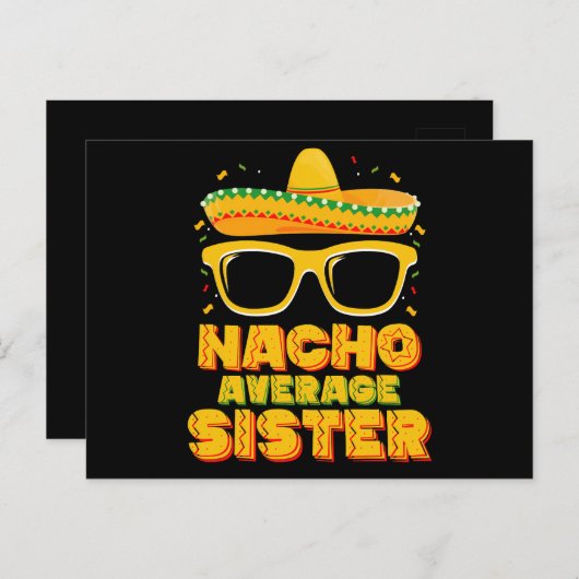 Nacho Gemiddelde zuster Cinco de Mayo Matching Fam Briefkaart (Voorkant / Achterkant)