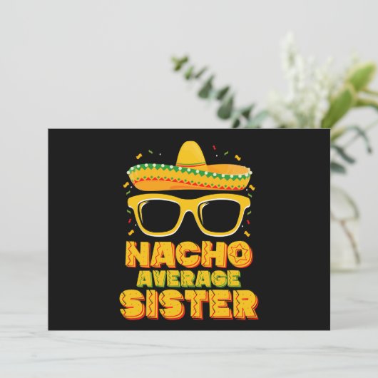 Nacho Gemiddelde zuster Cinco de Mayo Matching Fam Kaart (Staand voorkant)