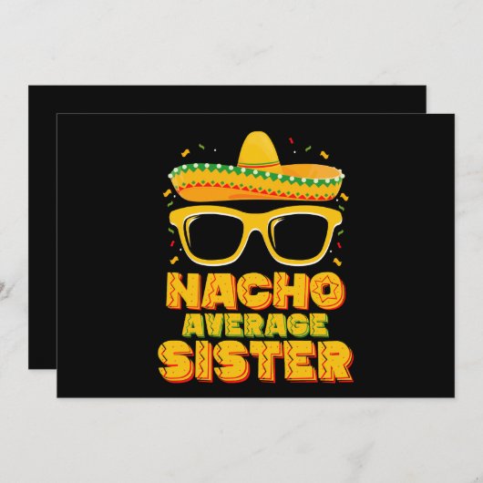 Nacho Gemiddelde zuster Cinco de Mayo Matching Fam Kaart (Voorkant / Achterkant)