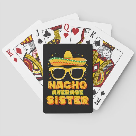 Nacho Gemiddelde zuster Cinco de Mayo Matching Fam Pokerkaarten (Achterkant)