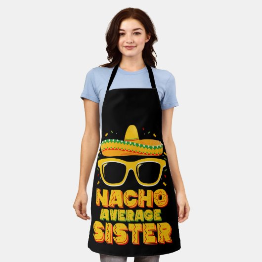 Nacho Gemiddelde zuster Cinco de Mayo Matching Fam Schort (Gedragen)